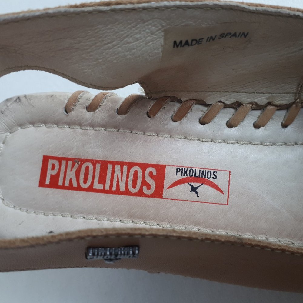 Pikolinos Tan Floral Pattern Sling-back Leather Shoes - Picture 12 of 14